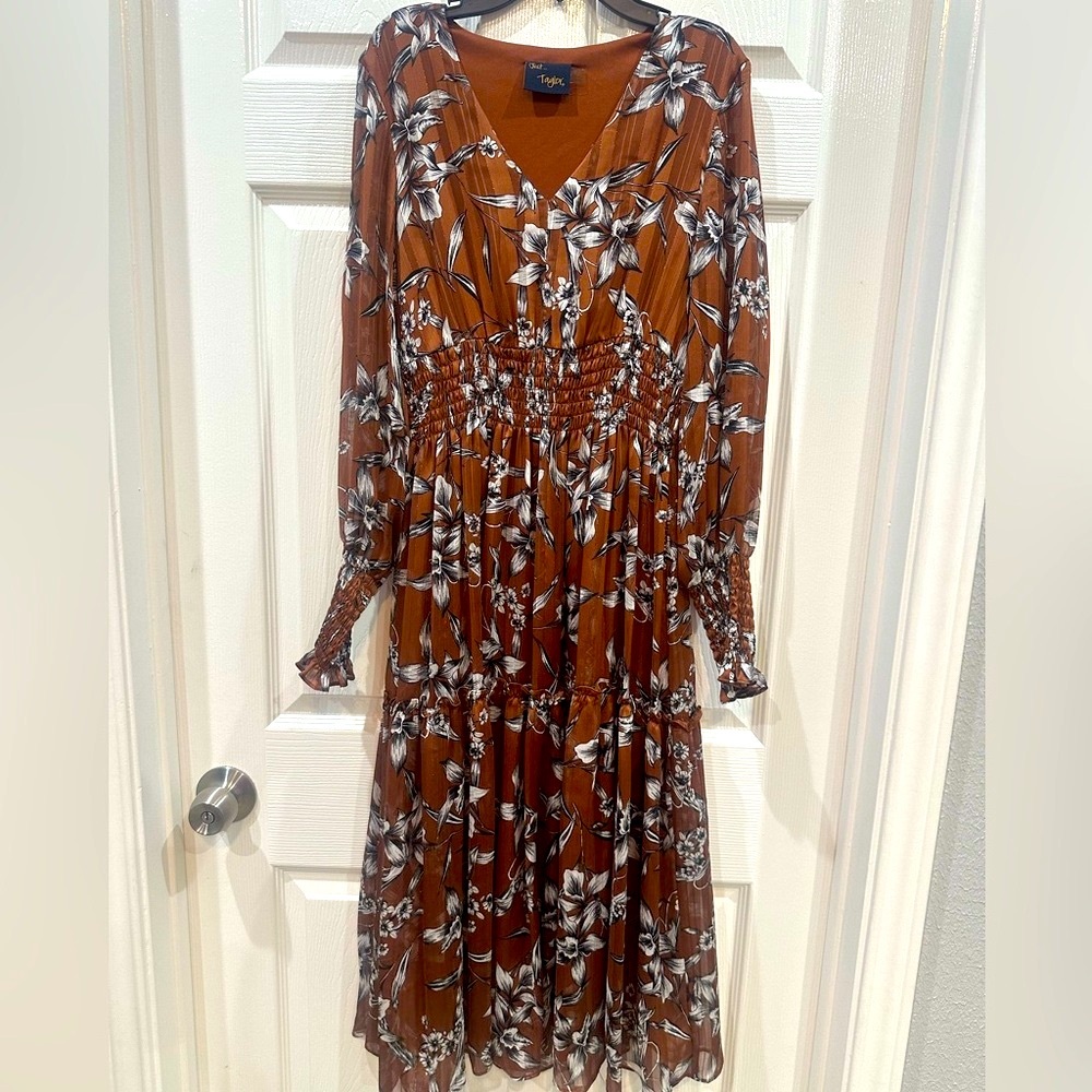 Taylor midi dress brown fall